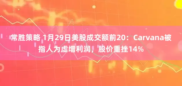 常胜策略 1月29日美股成交额前20：Carvana被指人为虚增利润，股价重挫14%